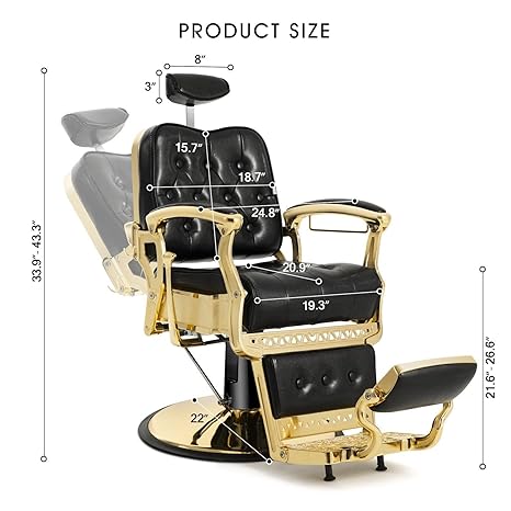 Gold Hydraulic Barber Chair