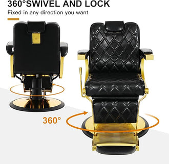 Gold Wide Backrest Barber Chair